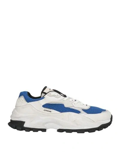 Crime London Man Sneakers White Size 9 Leather, Textile Fibers In Multi