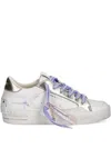 Crime London Metallic-details Palm-tree Sneakers In White