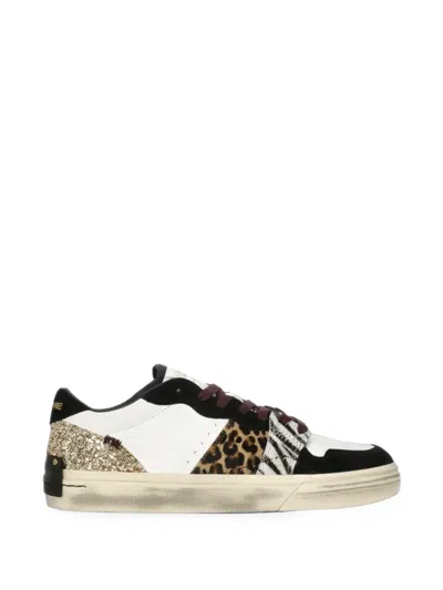 Crime London Playoff Animal-print Sneakers In Black