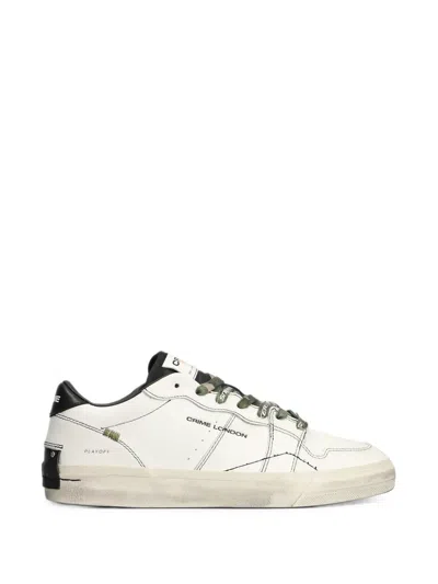 Crime London Playoff Distressed Sneakers In White