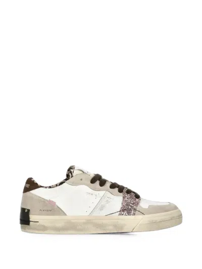 Crime London Playoff Glitter-embellished Sneakers In White