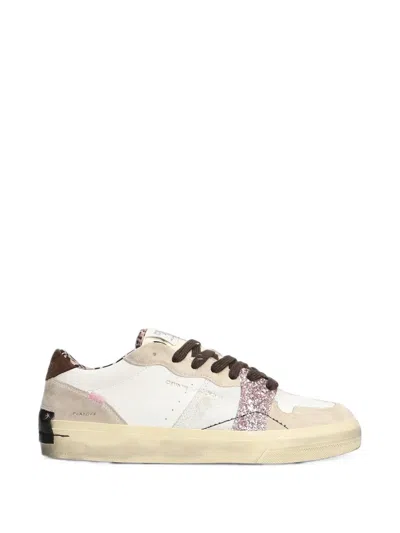 Crime London Playoff Glitter-panel Leopard-print Sneakers In Neutral