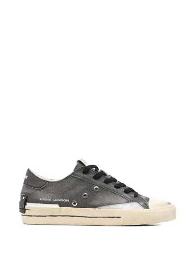 Crime London Recut Leather Sneakers In Gray