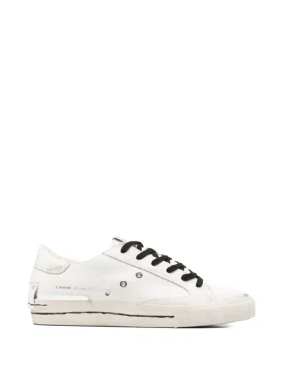Crime London Recut Lowleather Sneakers In White