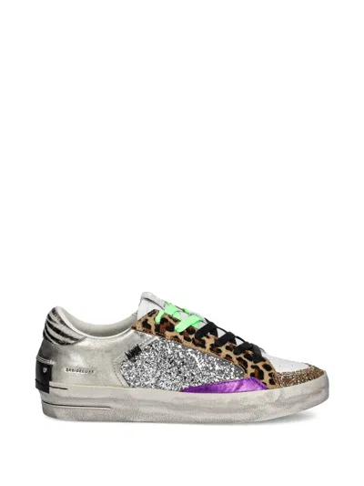 Crime London Sk8 Deluxe Animal-print Glitter-embellishment Sneakers In Multi