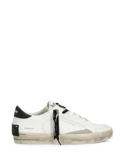 Crime London Sk8 Deluxe Distressed-effect Sneakers In White