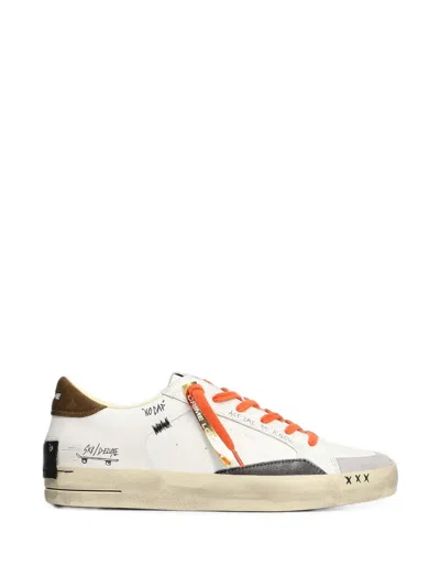 Crime London Sk8 Deluxe Distressed-effect Sneakers In White