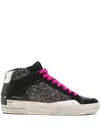 Crime London Sk8 Deluxe Glitter High-top Sneakers In Black