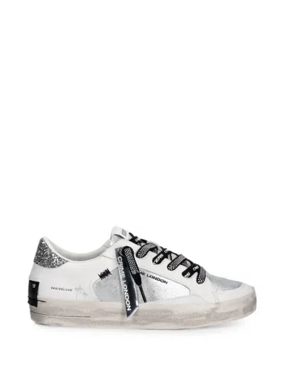 Crime London Sk8 Deluxe Glitter-detail Sneakers In White