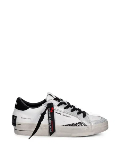 Crime London Sk8 Deluxe Glitter-detail Sneakers In White