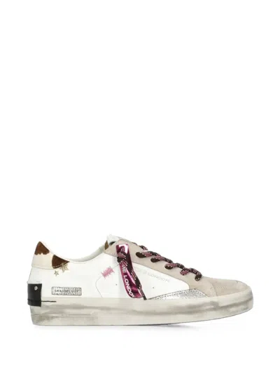 Crime London Sk8 Deluxe Panelled Sneakers In White