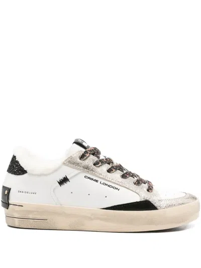 Crime London Sk8 Deluxe Sneakers In White
