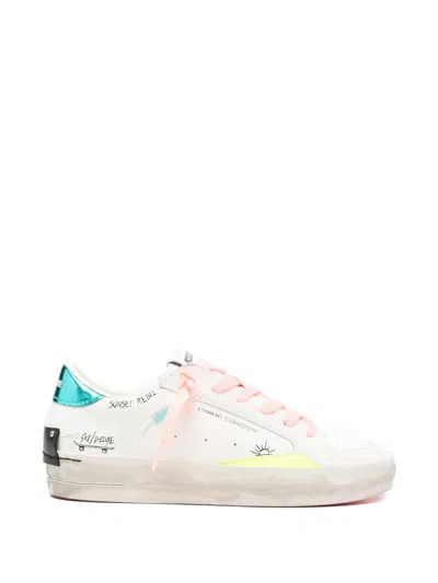 Crime London Sk8 Deluxe Sunset Rebel Sneakers In White