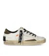 Crime London Sk8 Deluxe White Military Sneaker In White