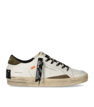 CRIME LONDON SK8 DELUXE WHITE MILITARY SNEAKER