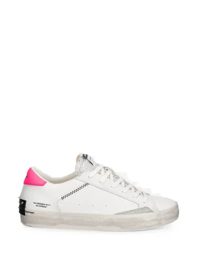 Crime London Snakeskin-effect Panelled Sneakers In White