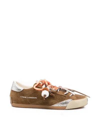 Crime London Sneakerina Leopard-print Suede Sneakers In Brown