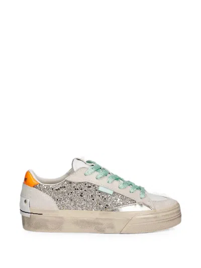 Crime London Soho Glitter-detail Panelled Sneakers In Neutral