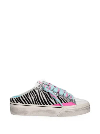 Crime London Soho Zebra-print Glitter Sneakers In Animal Print