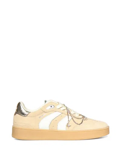 Crime London Wembley Chain-detail Suede Sneakers In Neutral
