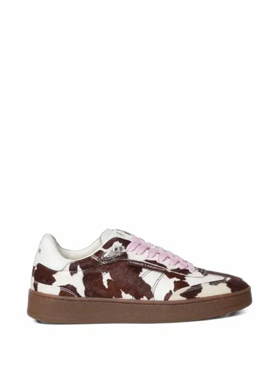 Crime London Wembley Cow-print Panelled Sneakers In Multi