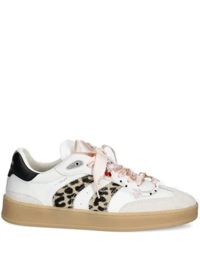Crime London Wembley Leopard-print Sneakers In White