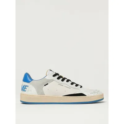 Crime London White Leather Low Top Sneakers In Multi