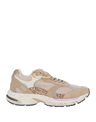 Crime London Woman Sneakers Beige Size 10 Leather, Textile Fibers In Multi