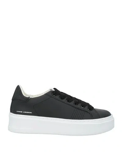 Crime London Woman Sneakers Black Size 6 Leather