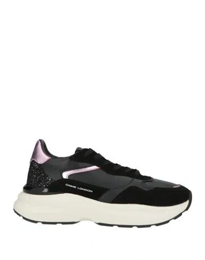 Crime London Woman Sneakers Black Size 8 Leather