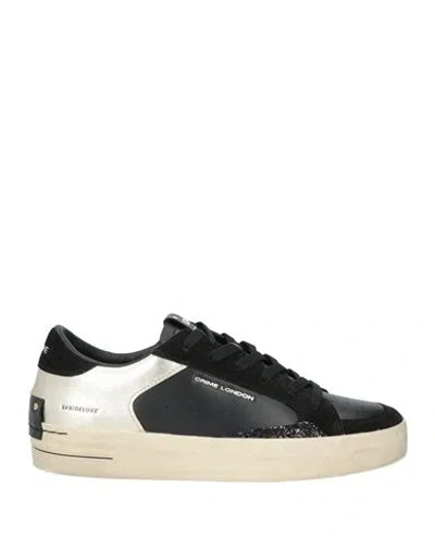 Crime London Woman Sneakers Black Size 9 Leather