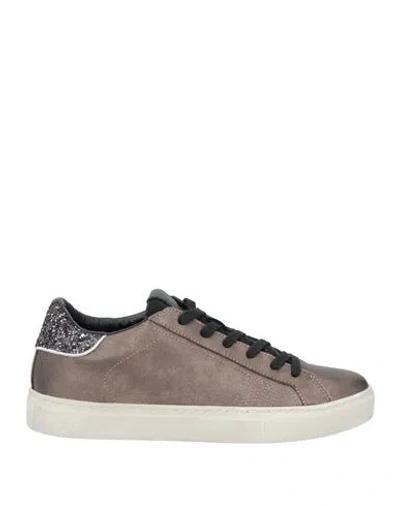 Crime London Woman Sneakers Bronze Size 7 Leather, Synthetic Fibers In Yellow