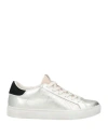 Crime London Woman Sneakers Silver Size 7 Leather In Silver