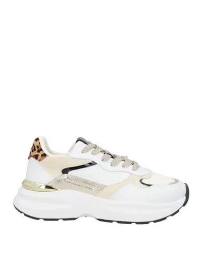 Crime London Woman Sneakers White Size 7 Leather, Textile Fibers