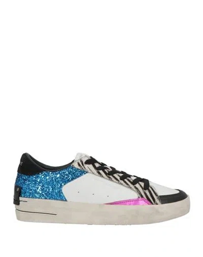 Crime London Woman Sneakers White Size 7 Leather, Textile Fibers In Multi