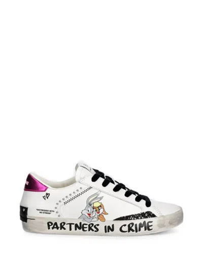 Crime London X Looney Tunes Distressed-effect Sneakers In White