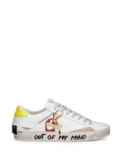 Crime London X Looney Tunes Graphic-print Distressed Sneakers In White
