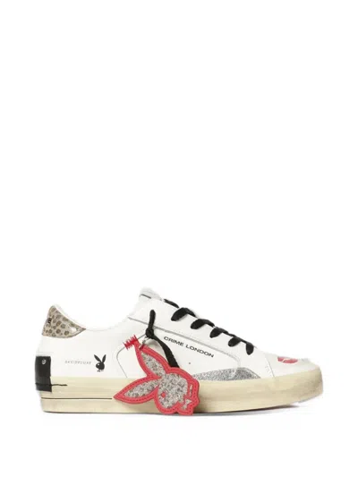 Crime London X Playboy Kiss Me Quick Lace-up Sneakers In White