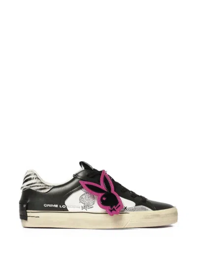 Crime London X Playboy Zebra-print Sneakers In Black