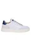 CRIME CRIME WHITE/BLUE LEATHER SNEAKERS