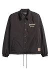 Criminal Damage Albany Embroidered Coach's Jacket In Gray