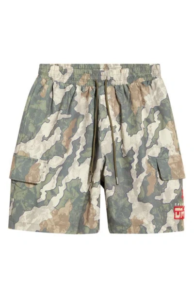 Criminal Damage Camo Nylon Shorts In Multi