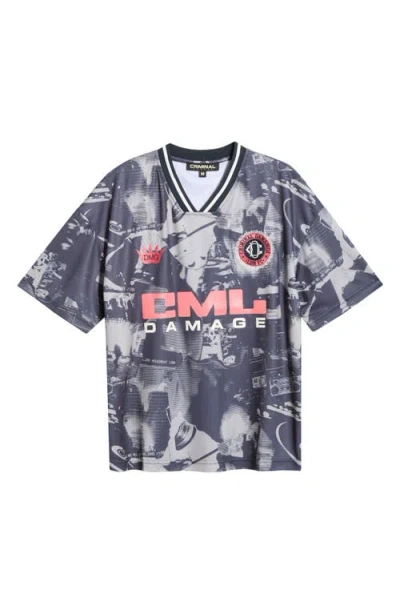Criminal Damage Carnival Fc Football T-shirt In Gray