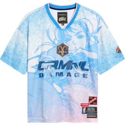Criminal Damage Chun Li Sports Jersey In White/pink/blue