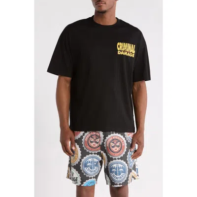 Criminal Damage Everything Must Go Graphic Cotton T-shirt In Black