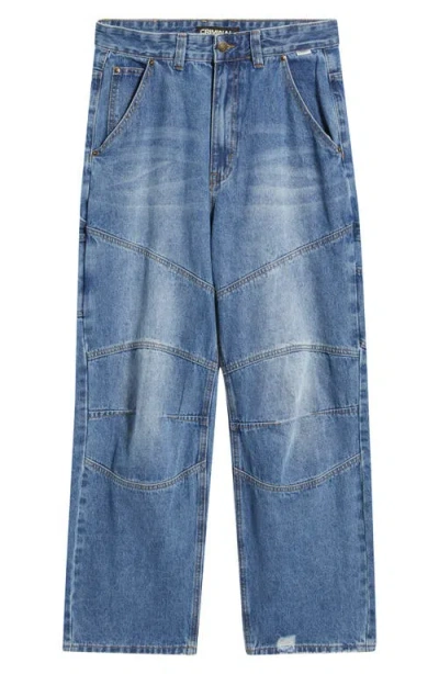 Criminal Damage Franklin Distressed Carpenter Jeans In Blue