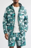 Criminal Damage Hooded Marble Print 3d Pocket Jacket