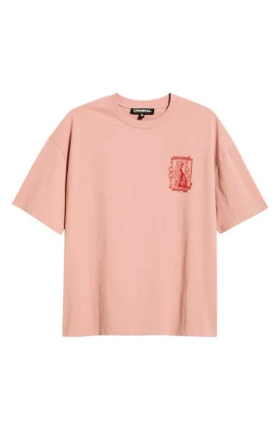 Criminal Damage Leopard Lounge Cotton T-shirt In Pink