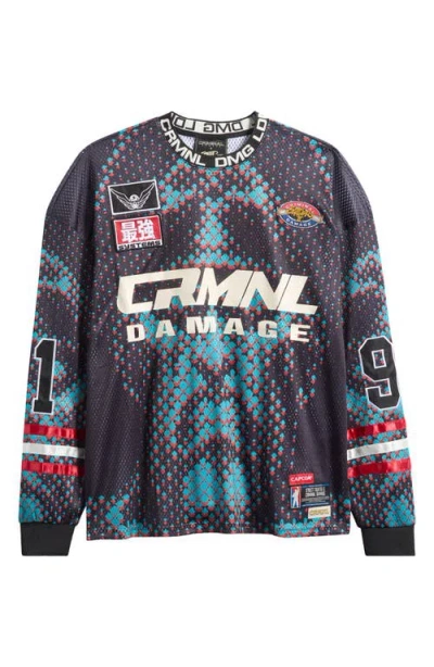 Criminal Damage M Bison Mesh Football Jersey In Blue Multi