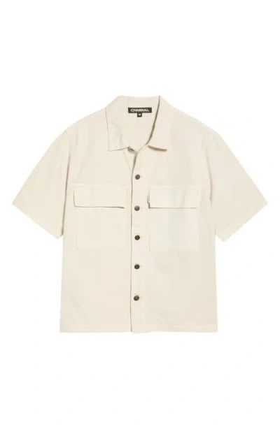 Criminal Damage Mechanic Button Front Shirt In Pink